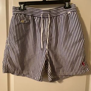 Blue and White Polo Ralph Lauren Swim Trunks size Medium
